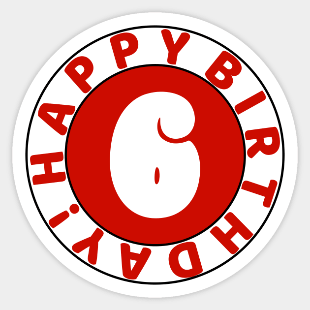 Happy 6th birthday Sticker by colorsplash